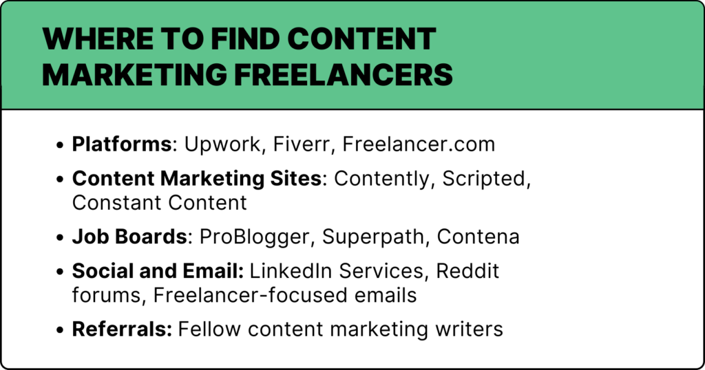 Where to Find Content Marketing Freelancers
