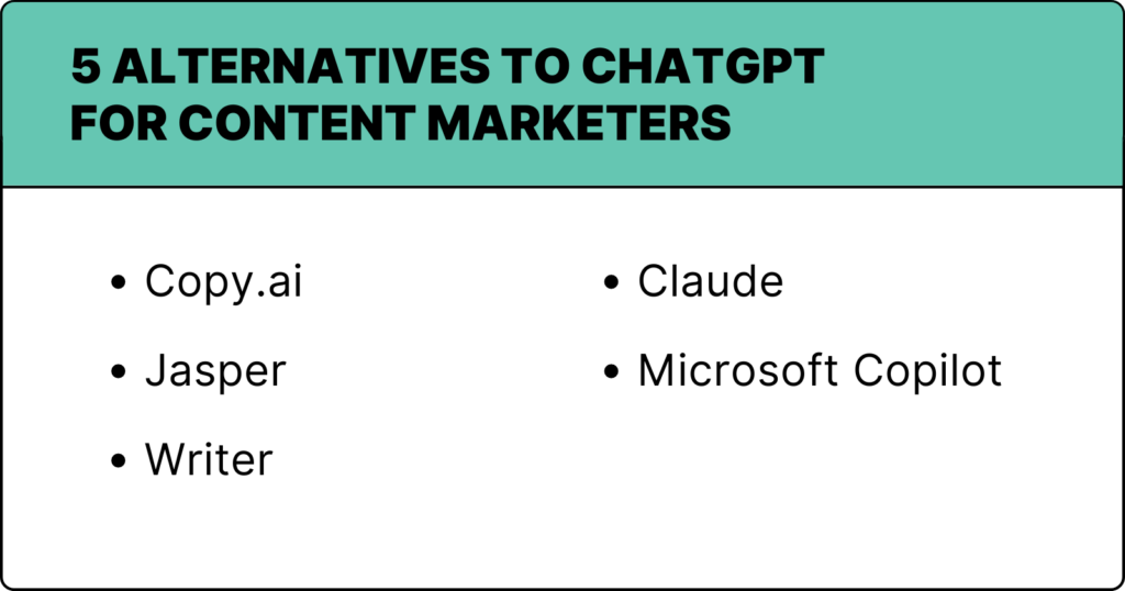 5 Alternatives to ChatGPT for Content-Marketing