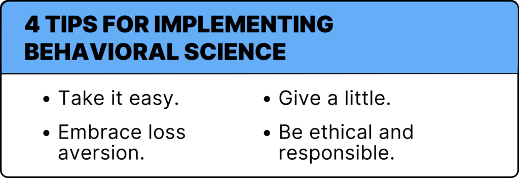 4 Tips for Implementing Behavioral Science